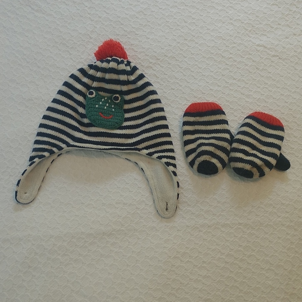 Mini Boden Hat + Mitten Set